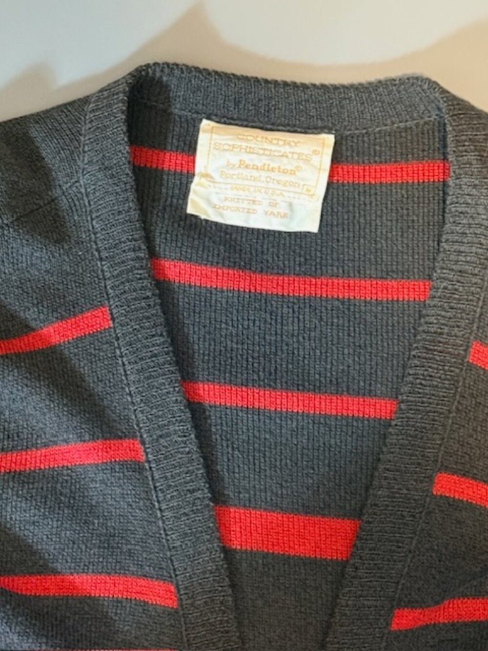 Womens Pendleton Country Sophisticates Button Down Striped Knit Cardigan Medium